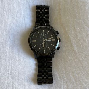 FOSSIL Minimalist Chronograph Black Stainless Steel Watch